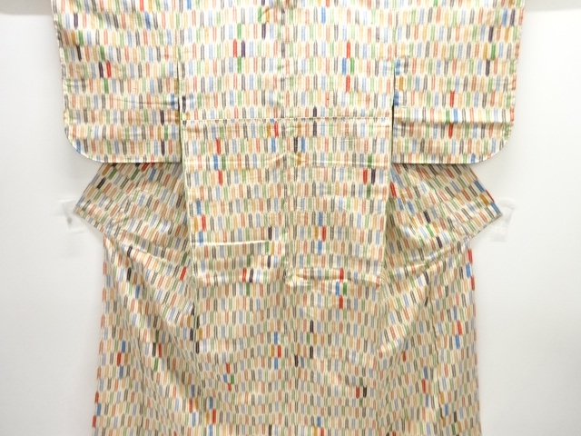 JAPANESE KIMONO / ANTIQUE KIMONO / SILK / HAND WOVEN / MAWATA TSUMUGI / ARROW FEATHER